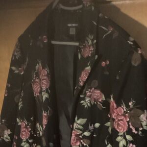 Nine West Black Floral Blazer